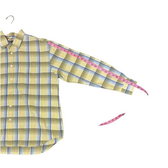 Tommy Bahama Men's Button Down Yellow Blue Green Plaid Shirt Size XL - Picture 4 of 9